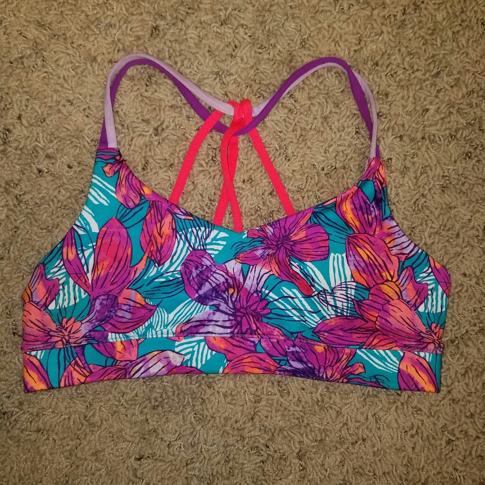 Tropical Print Sports Bra
